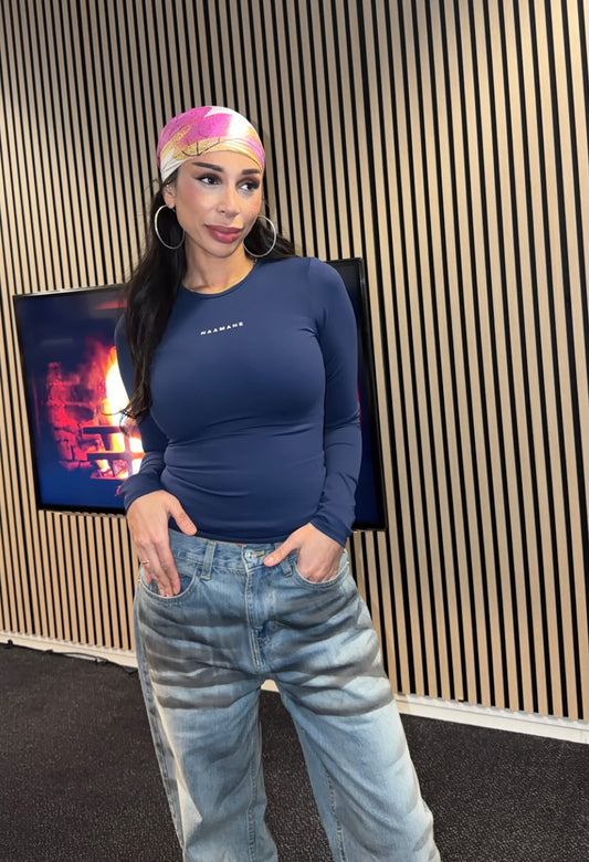 CORRIGERENDE LONGSLEEVE TOP NAAMANE STEEL BLUE