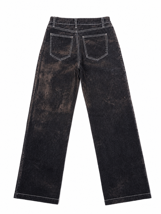 BROWN "VELVET" LOOK JEANS NAAMANE