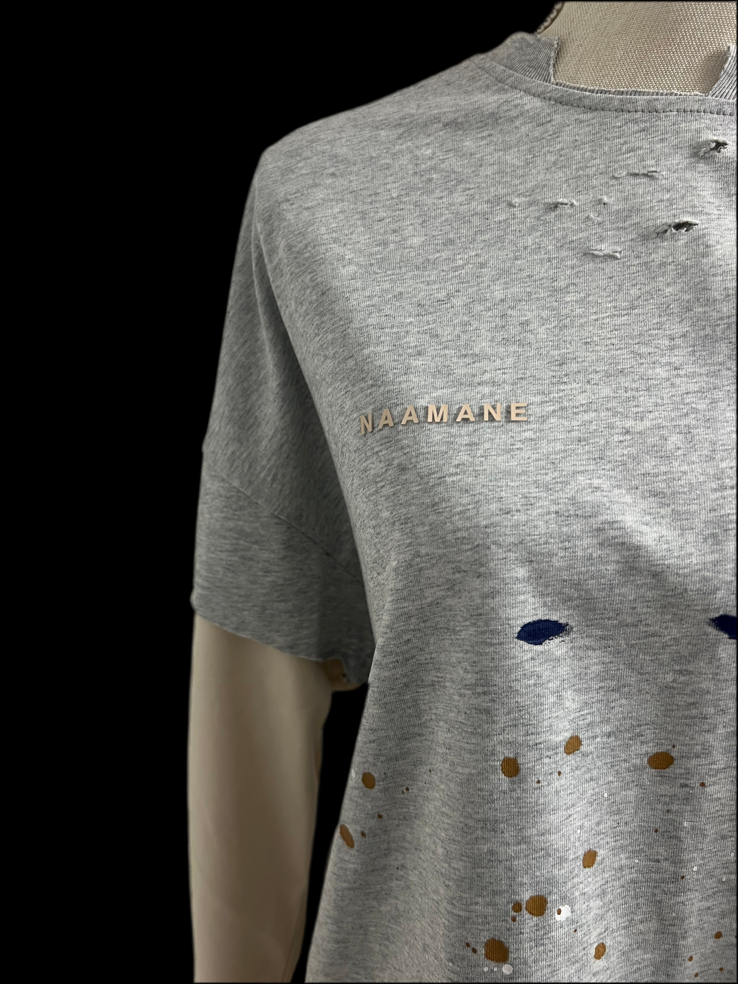 GREY/BEIGE DOUBLE SLEEVE SWEATER SHIRT NAAMANE