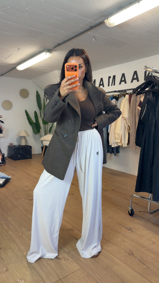 NAAMANE Sculpt Wide-Leg Pants Cream