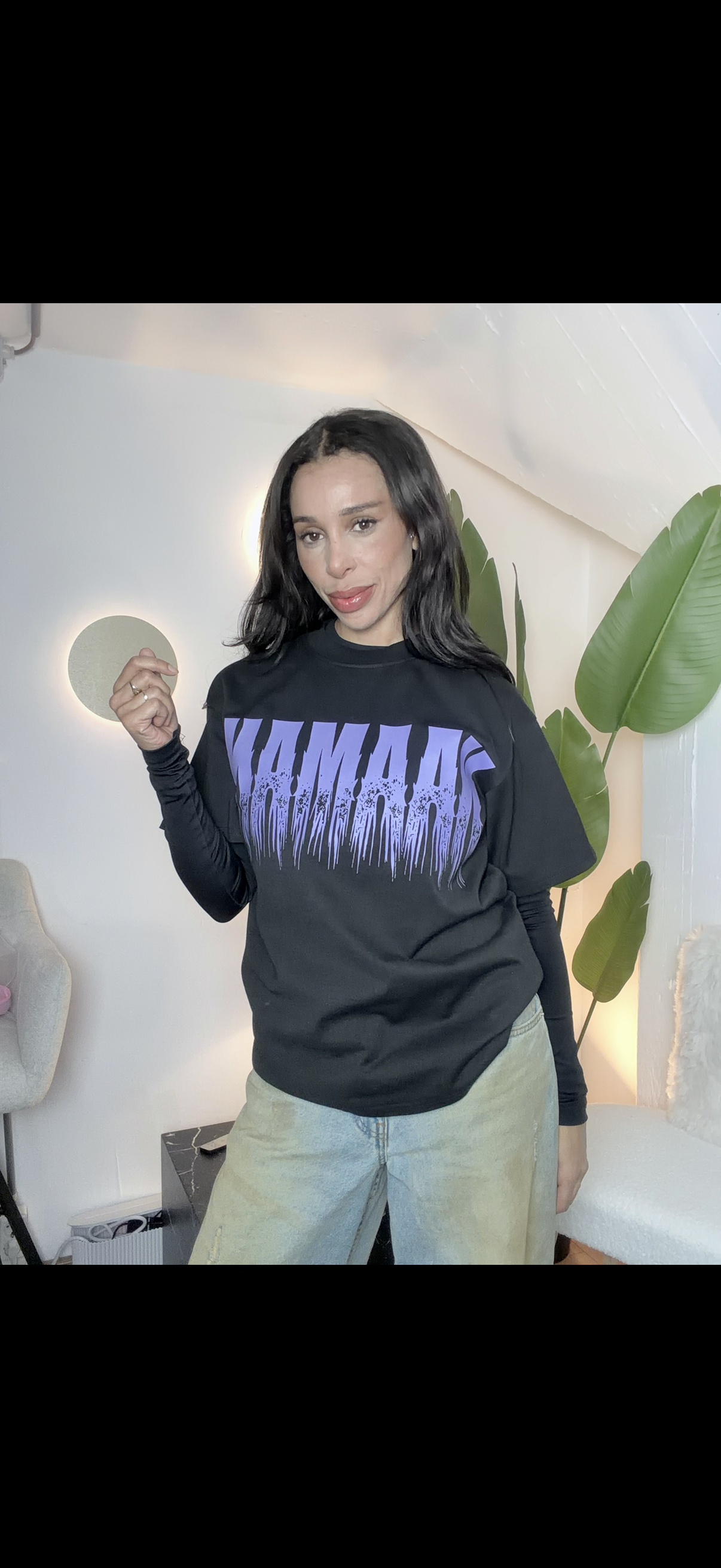 *NEW* REGULAR OVERSIZED NAAMANE DRIPPING BLACK TSHIRT