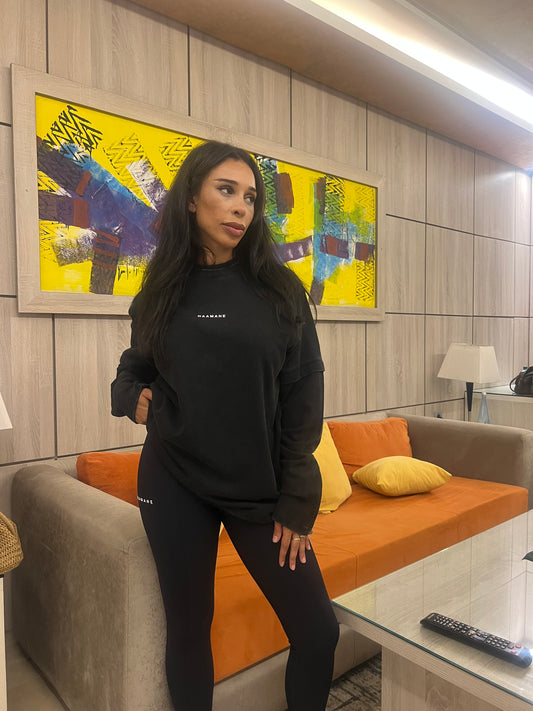 BLACK DOUBLE SLEEVE SWEATER NAAMANE