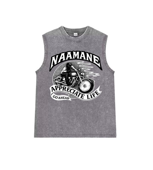 VINTAGE SLEEVELESS LIGHT GREY TSHIRT NAAMANE