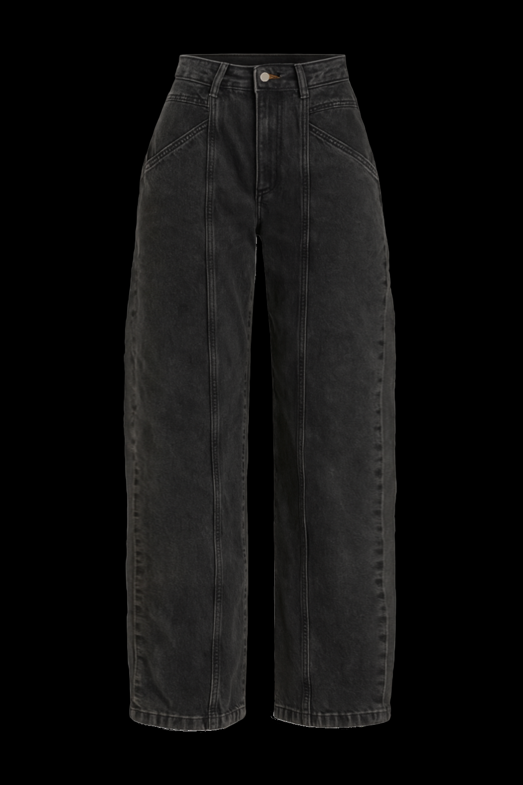 HIGH WAIST OVERSIZED DENIM JEANS BLACK WASHED