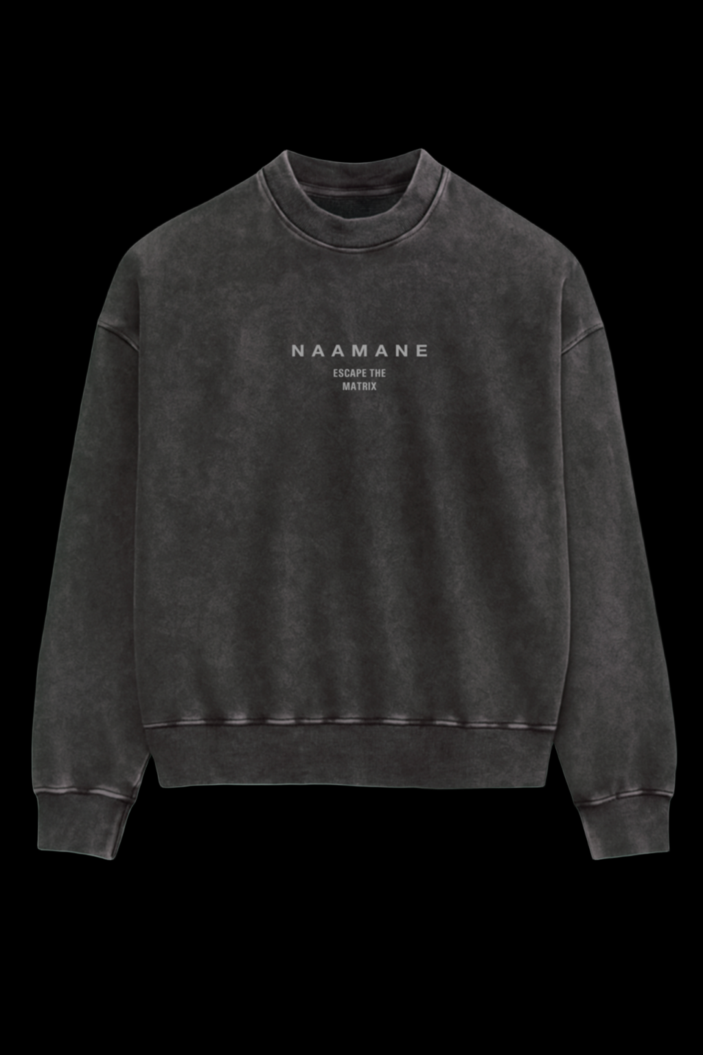 DARK GREY WASHED “ESCAPE THE MATRIX” SWEATER (OVERSIZED)