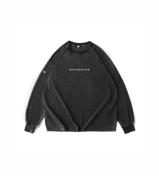 BLACK WASHED LONG TSHIRT NAAMANE