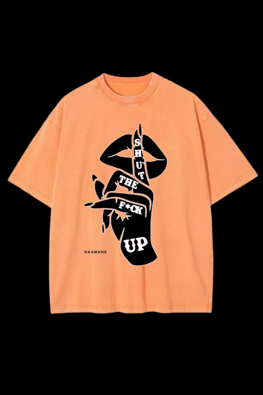 STFU ORANGE WASHED TSHIRT NAAMANE