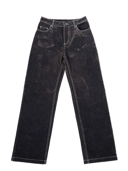 BROWN "VELVET" LOOK JEANS NAAMANE