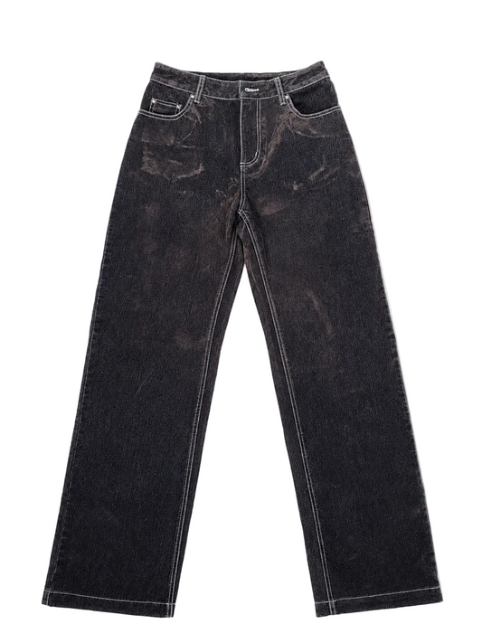 BROWN "VELVET" LOOK JEANS NAAMANE