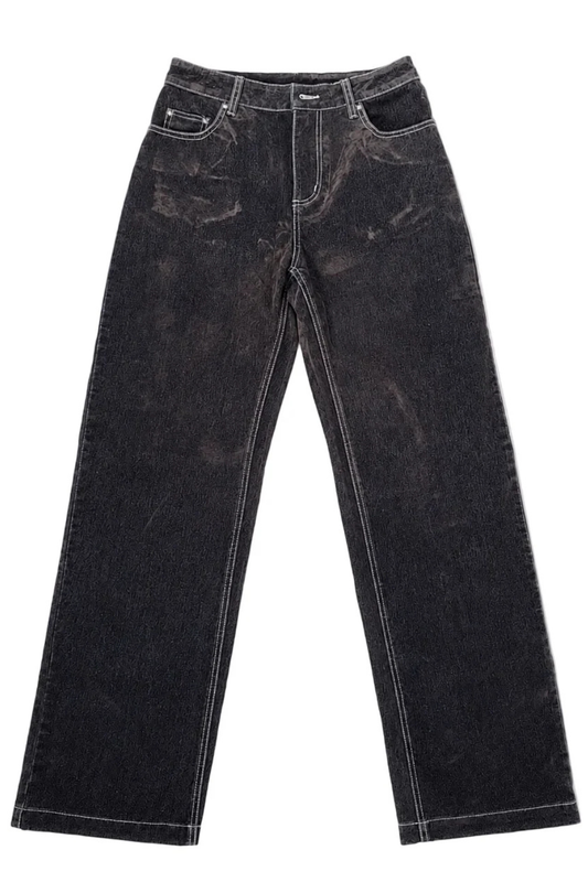 BROWN "VELVET" LOOK JEANS NAAMANE