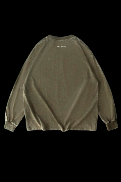 DARK GREEN WASHED LONG TSHIRT NAAMANE