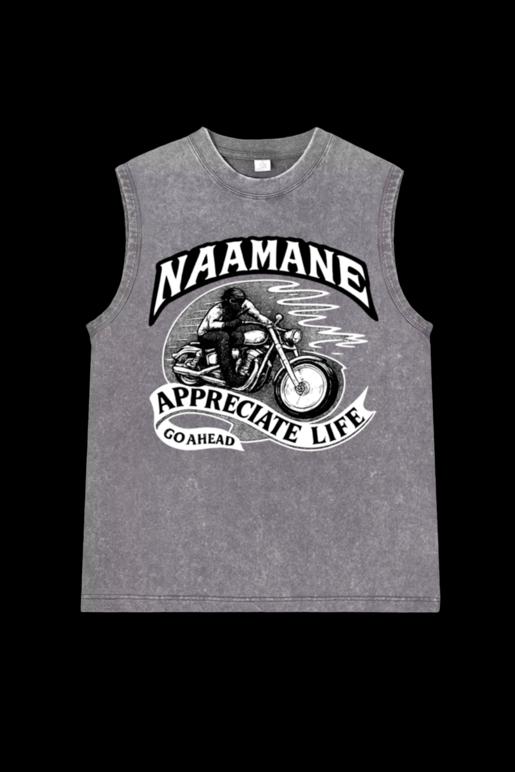 VINTAGE SLEEVELESS LIGHT GREY TSHIRT NAAMANE