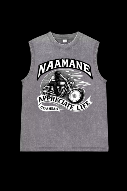 VINTAGE SLEEVELESS LIGHT GREY TSHIRT NAAMANE