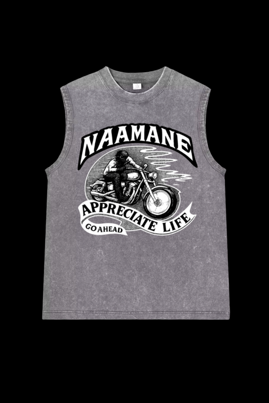 VINTAGE SLEEVELESS LIGHT GREY TSHIRT NAAMANE