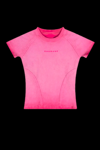 PINK WASHED BODY FIT TSHIRT