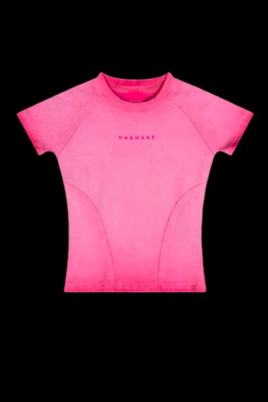 PINK WASHED BODY FIT TSHIRT