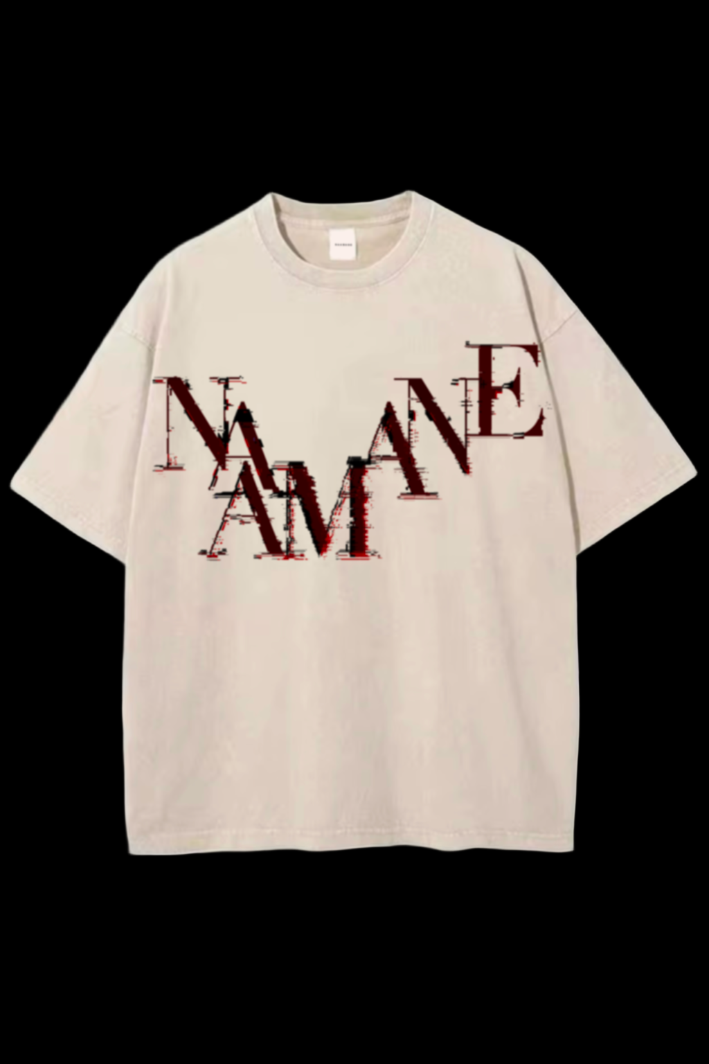 CREME BEIGE “GLITCH” OVERSIZED TSHIRT NAAMANE