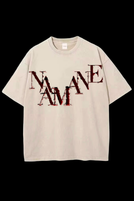 CREME BEIGE “GLITCH” OVERSIZED TSHIRT NAAMANE