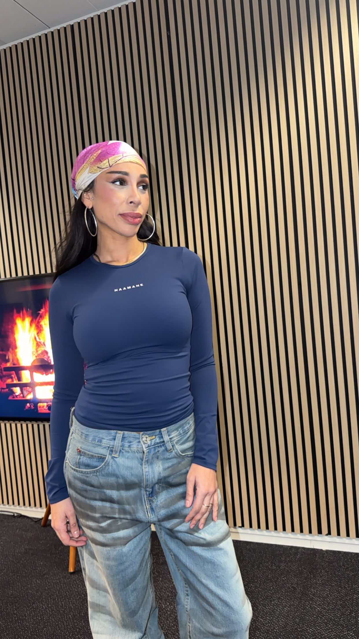 CORRIGERENDE LONGSLEEVE TOP NAAMANE STEEL BLUE