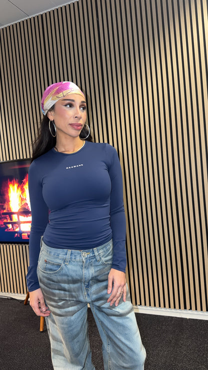 CORRIGERENDE LONGSLEEVE TOP NAAMANE STEEL BLUE