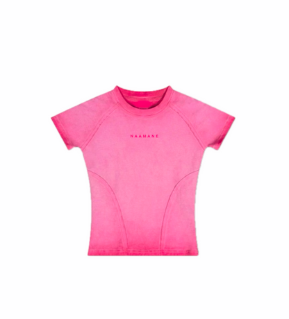 PINK WASHED BODY FIT TSHIRT