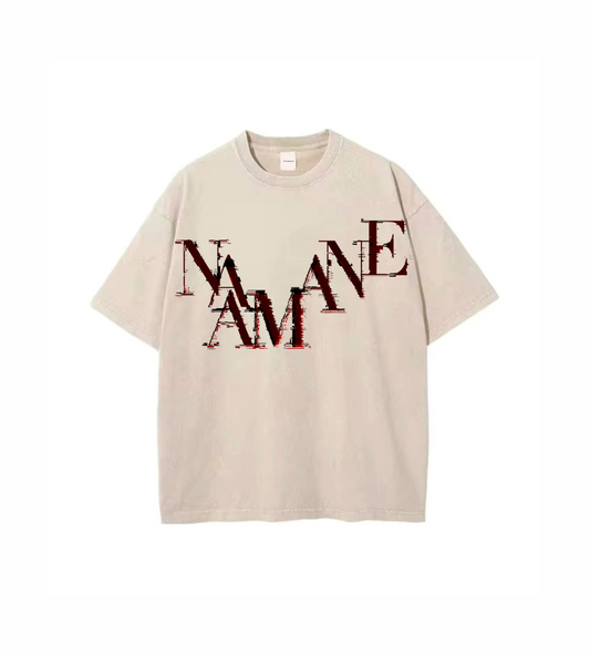 CREME BEIGE “GLITCH” OVERSIZED TSHIRT NAAMANE