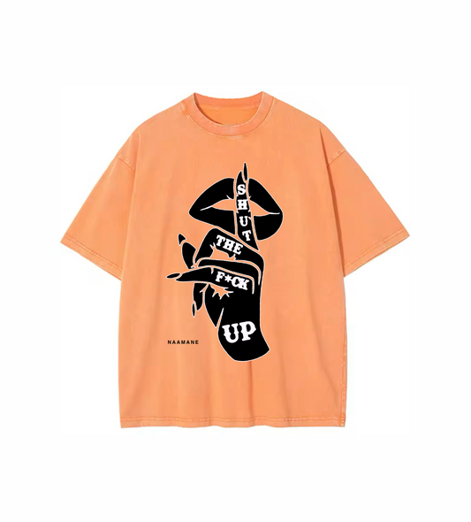 STFU ORANGE WASHED TSHIRT NAAMANE